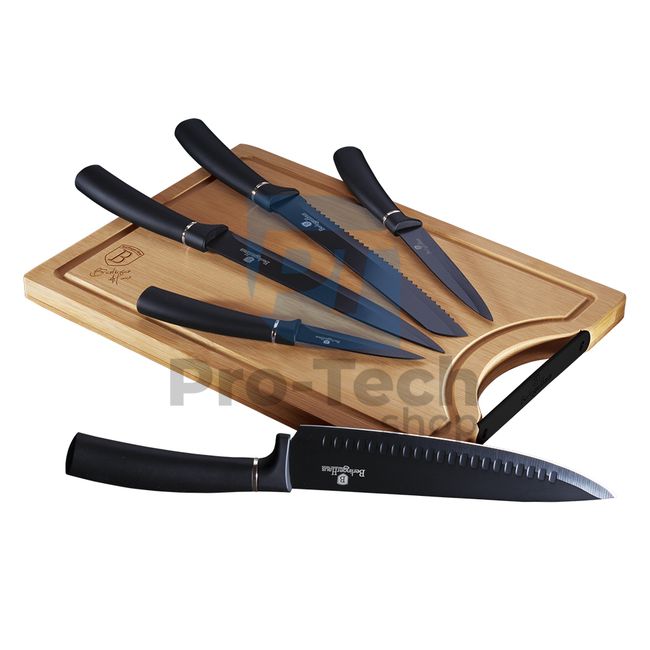 6-delni komplet kuhinjskih nožev iz nerjavnega jekla z desko za rezanje BLACK 20469