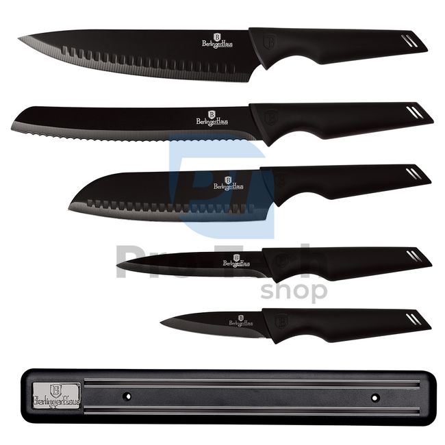 6-delni komplet kuhinjskih nožev iz nerjavečega jekla z magnetnim držalom BLACK 20468