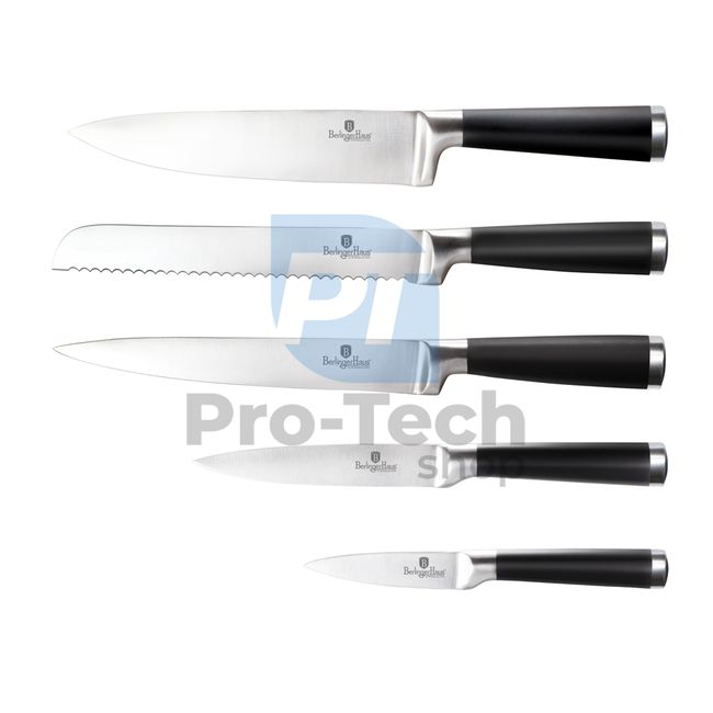 6-delni komplet kuhinjskih nožev iz nerjavečega jekla s stojalom BLACK- SILVER 20483