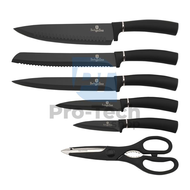 7-delni komplet kuhinjskih nožev iz nerjavečega jekla s stojalom BLACK 20473