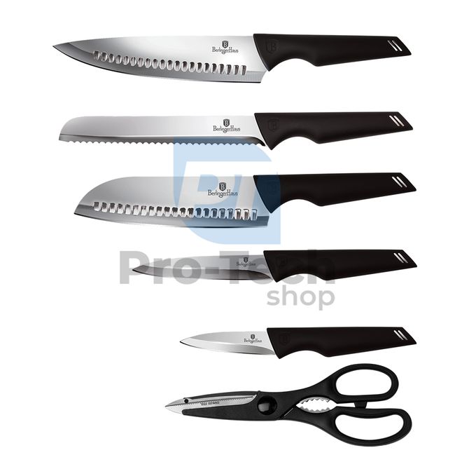 7-delni komplet kuhinjskih nožev iz nerjavečega jekla s stojalom BLACK 20474