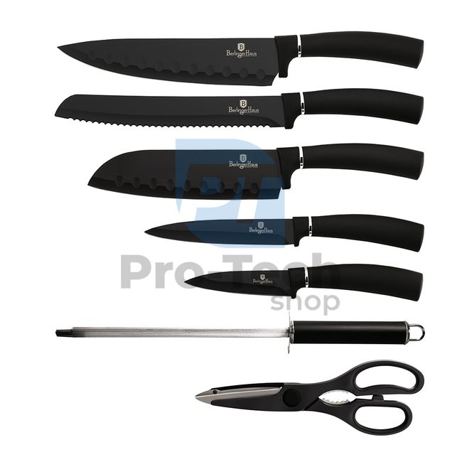 8-delni komplet kuhinjskih nožev iz nerjavečega jekla z akrilnim stojalom BLACK 20476