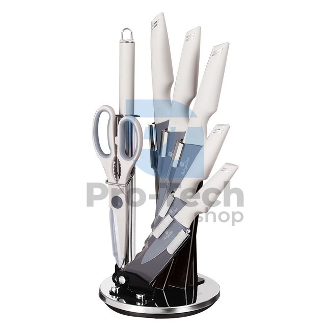 8-delni komplet kuhinjskih nožev iz nerjavečega jekla z akrilnim stojalom MATT GREY 20735