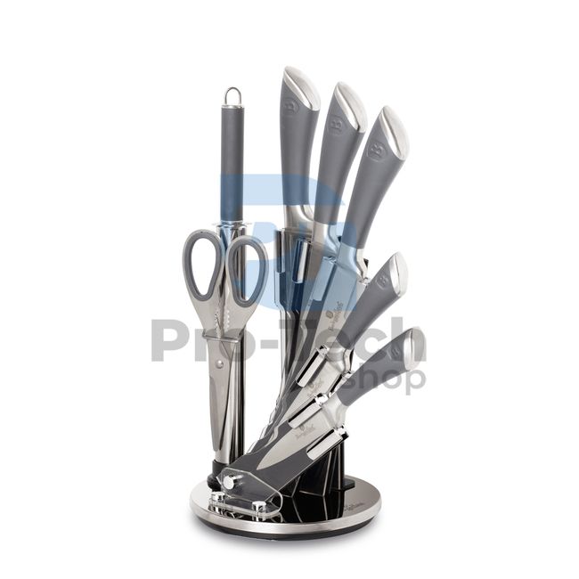 8-delni komplet kuhinjskih nožev iz nerjavečega jekla z akrilnim stojalom MATT GREY 20736
