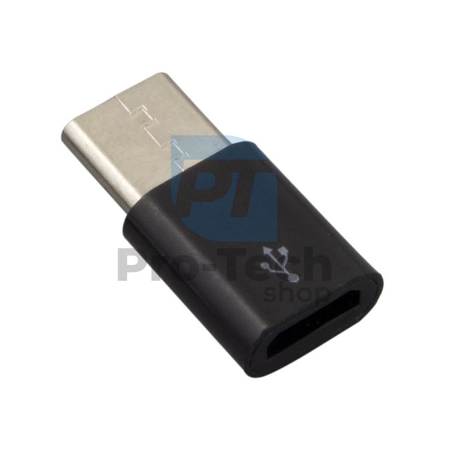 Adapter Micro USB 2.0 - USB-C, črn 72426