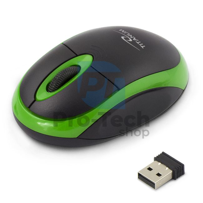 Brezžična 3D miška USB VULTURE, črno-zelena 73420