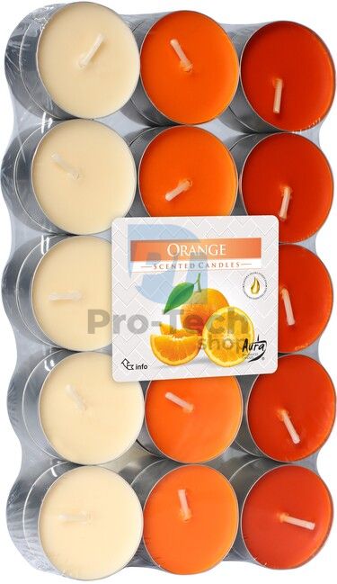 Čajne sveče oranžne Linteo Satin AROMA 30 kosov 30471