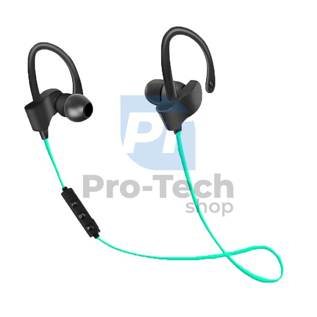Bluetooth slušalke, športne, črno-zelene 72806