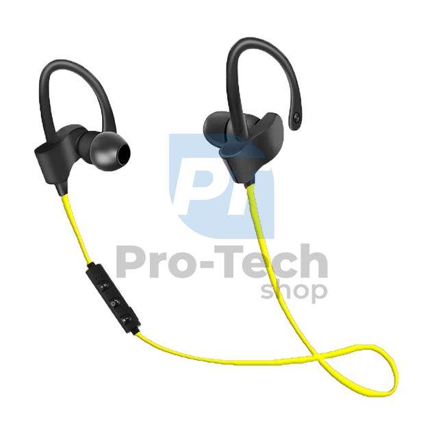 Bluetooth slušalke, športne, črno-rumene 72808