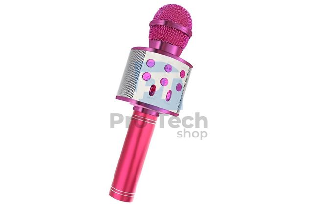 Mikrofon za karaoke z zvočnikom, roza 74405