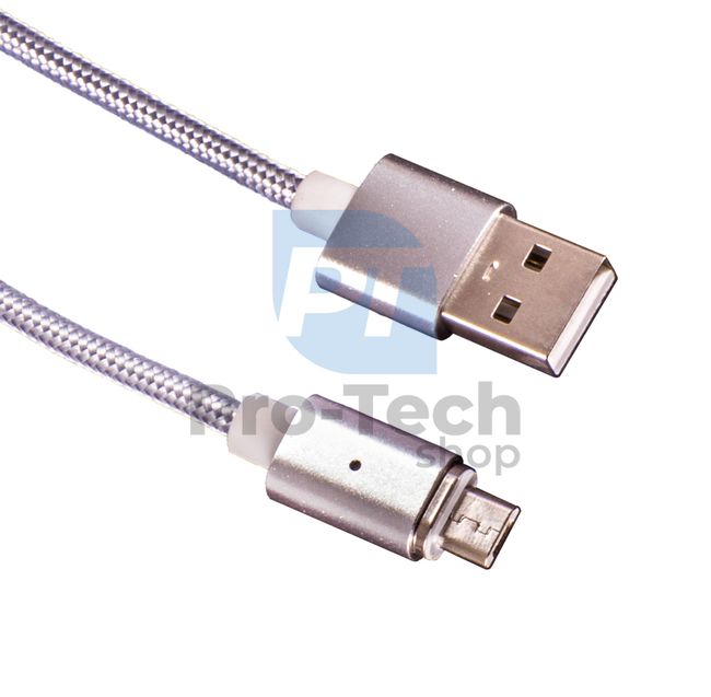 Magnetni kabel MicroUSB A-B, 1 m, pleten 72387