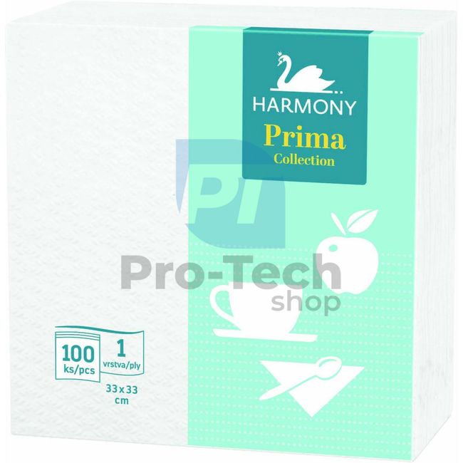 1-slojni papirnati prtički HARMONY PRIMA 33x33cm - 100 kosov 30381