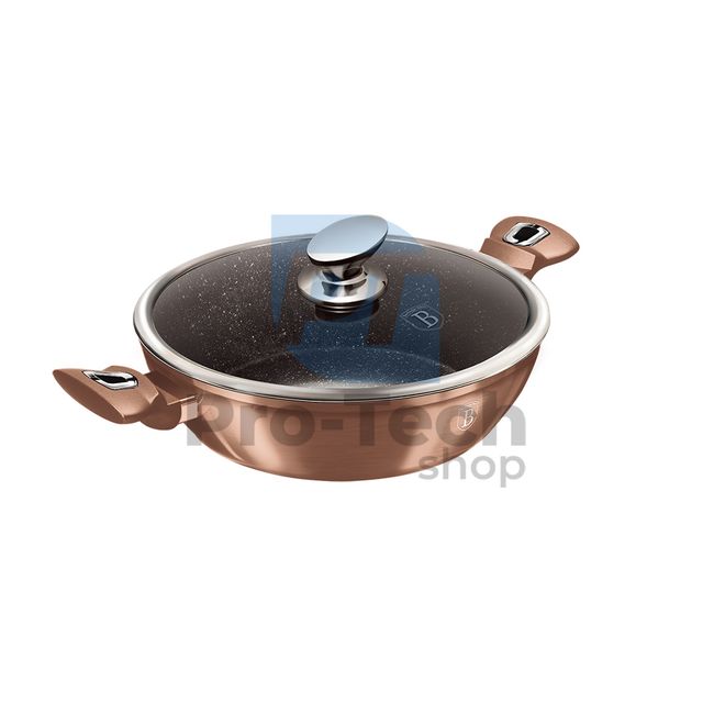 Plitev lonec z marmornato površino in pokrovom 28cm METALLIC LINE ROSE GOLD EDITION 19442