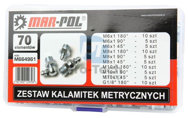 Set metričnih mazalnih nastavkov 70 kosov 40419