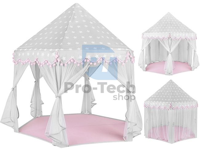 Otroški šotor v sivi in roza barvi - Kruzzel 8772 75316