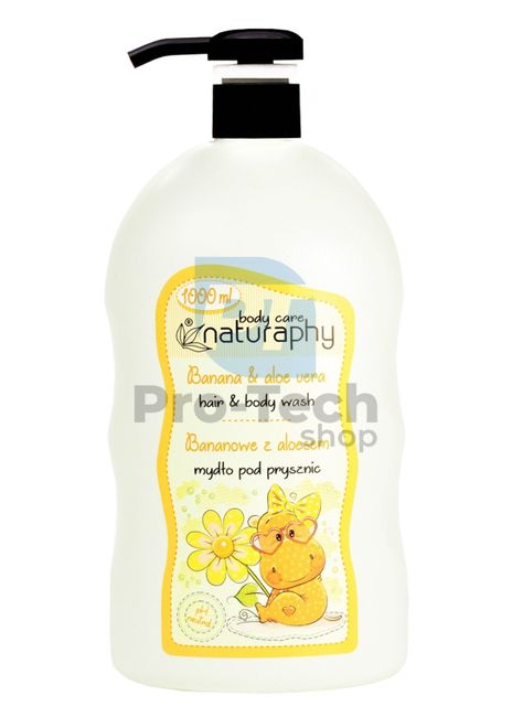 Otroški gel za prhanje in šampon 2v1 z banano in aloe vero Naturaphy 1000ml 30026