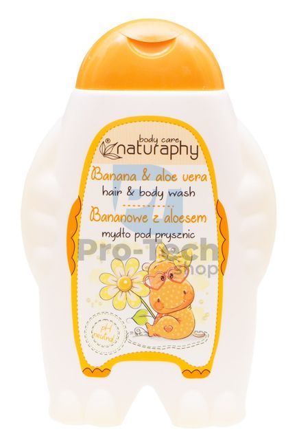 Otroški gel za prhanje in šampon 2v1 z banano in aloe vero Naturaphy 300ml 30030