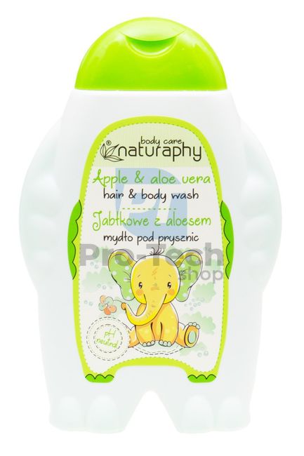Otroški gel za prhanje in šampon 2v1 z jabolkom in aloe vero Naturaphy 300ml 30032
