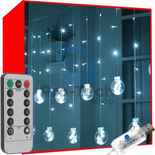 Svetlobna zavesa 108LED USB - hladno bela KŠ19770 75260