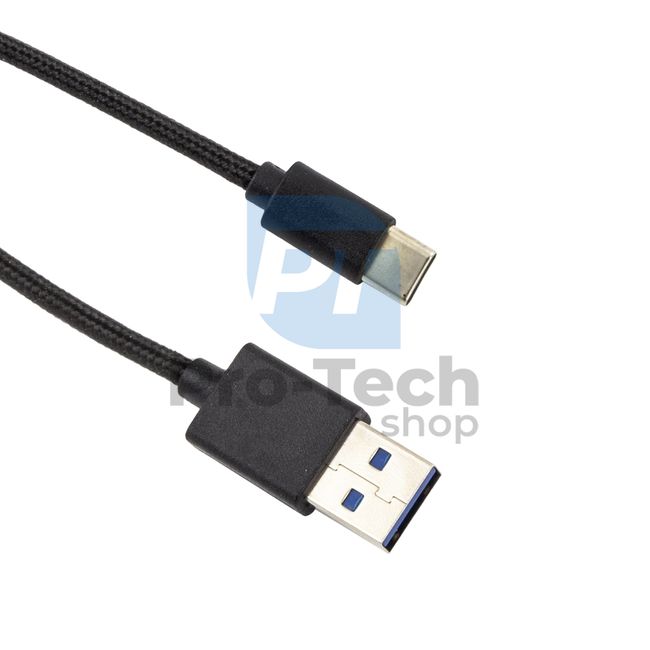 Kabel USB-C 3.0, 1,5 m, črn, pleten 72379