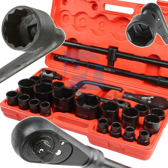 Velik set nasadnih ključev 26 kosov 3/4" in 1" 40400