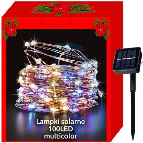 Božične lučke - solarne - žice 100 LED večbarvne 75463
