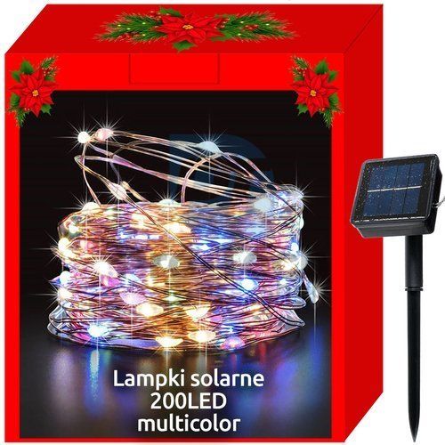 Božične lučke - solarne - žice 200LED večbarvne 75466