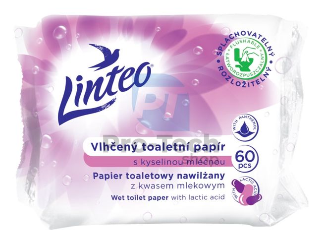 Mokri toaletni papir z mlečno kislino Linteo Satin 60 kosov 30443