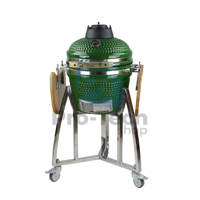 Vrtni keramični žar Kamado CL-16 zelene barve Pro-Tech CHEF 40283