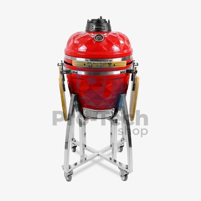 Vrtni keramični žar Kamado DM-18 rdeče barve Pro-Tech CHEF 40529